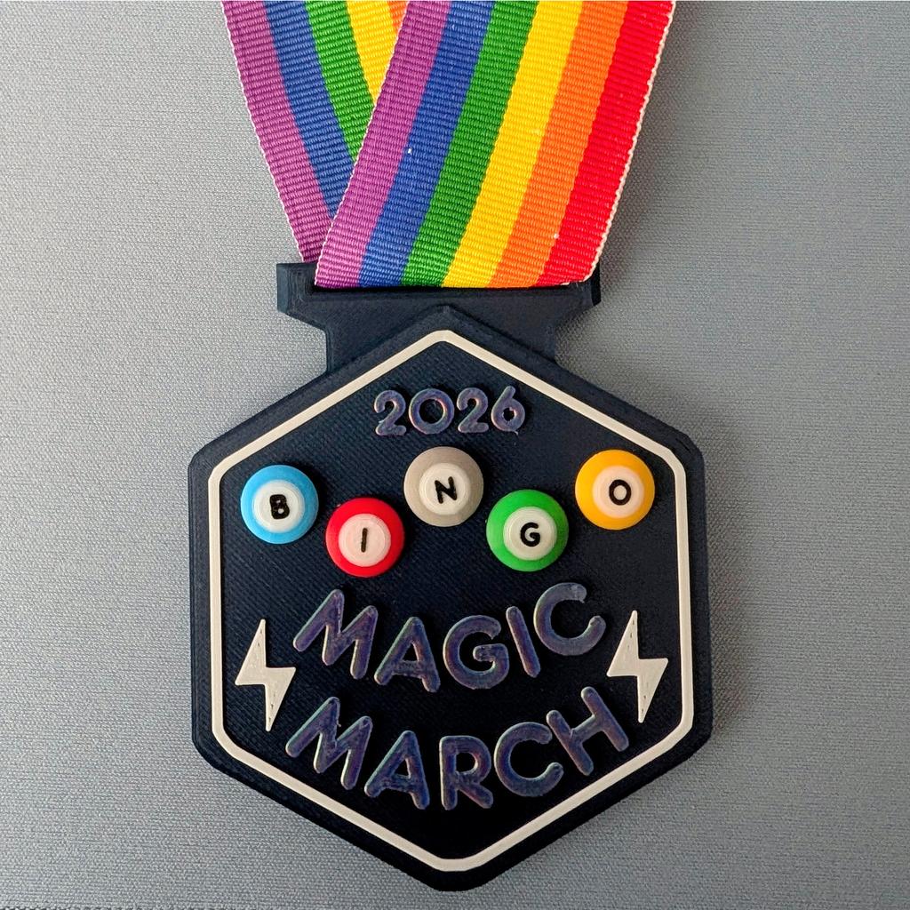 Fitness challenge medals.